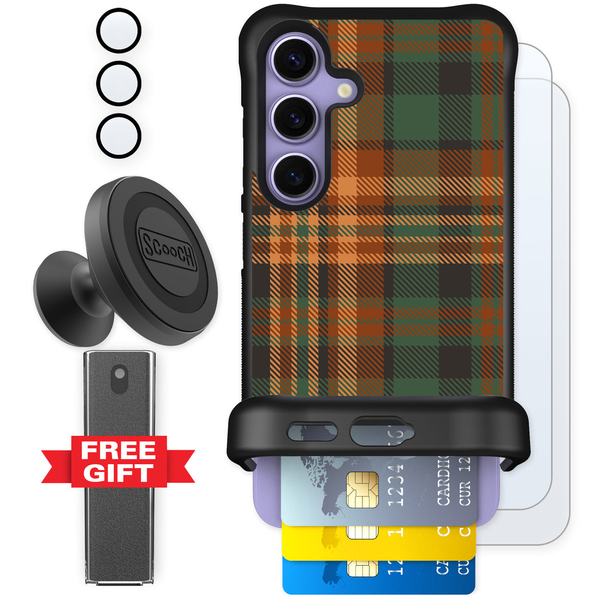 Scooch Wingmate Fall Flannel for Galaxy S24 — Defender Bundle