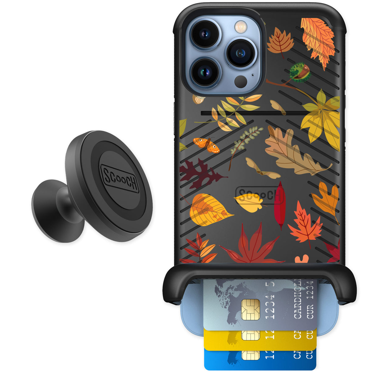 Scooch Wingmate Autumn Leaves for iPhone 13 Pro Max — Starter Bundle