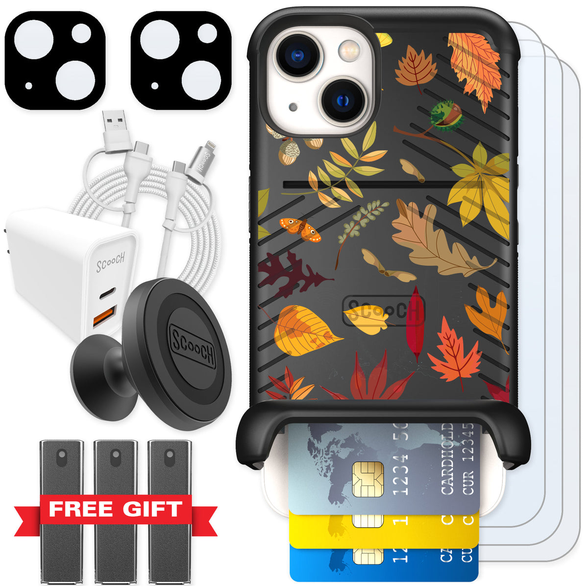 Scooch Wingmate Autumn Leaves for iPhone 13 — Ultimate Bundle
