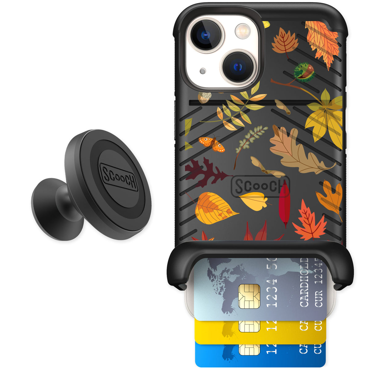 Scooch Wingmate Autumn Leaves for iPhone 13 mini — Starter Bundle