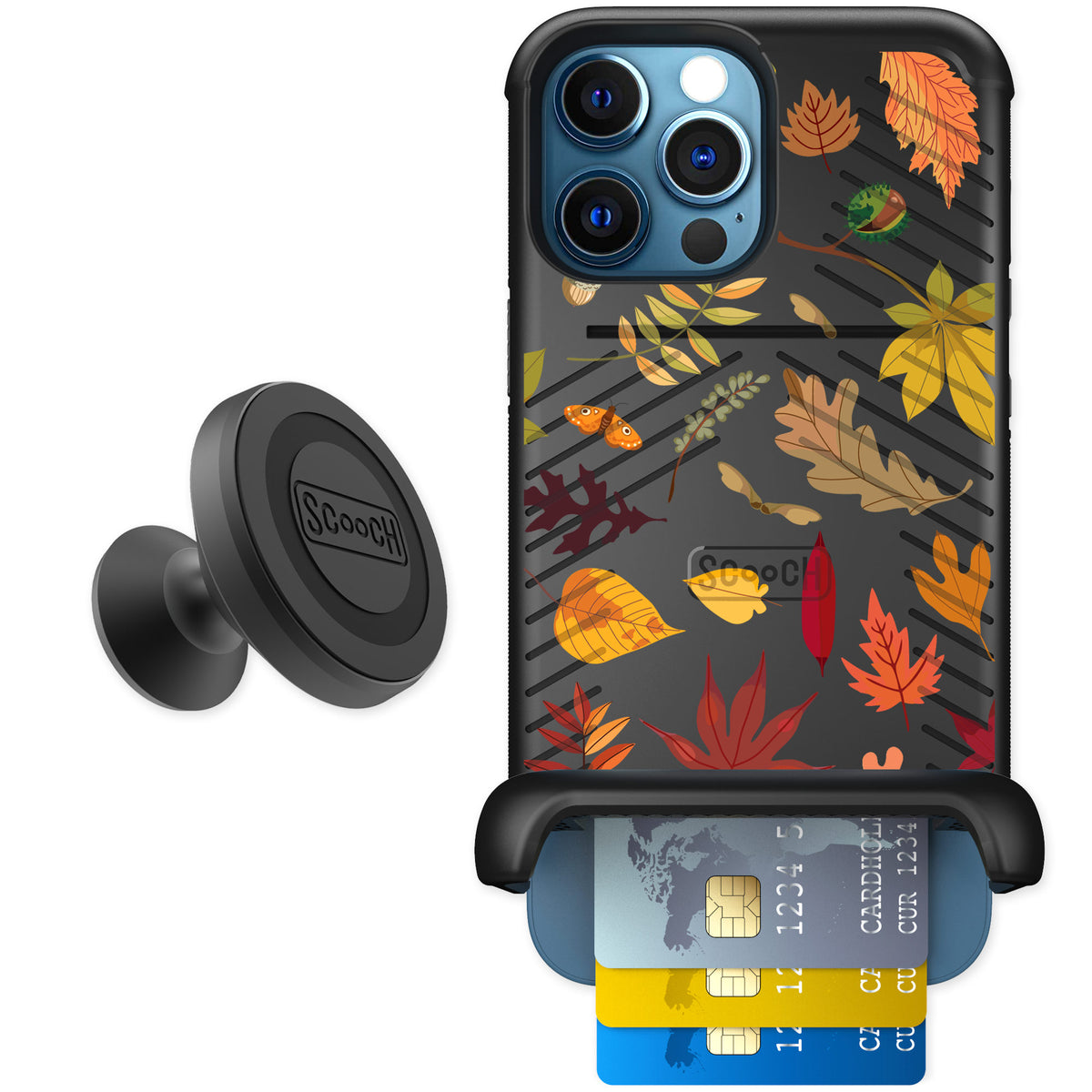 Scooch Wingmate Autumn Leaves for iPhone 12 Pro — Starter Bundle