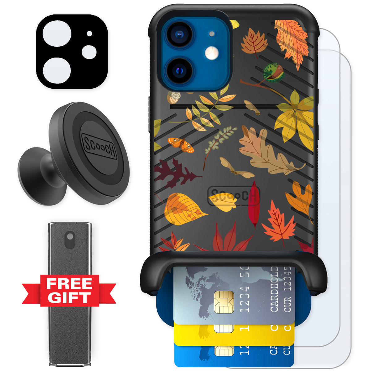 Scooch Wingmate Autumn Leaves for iPhone 12 — Defender Bundle