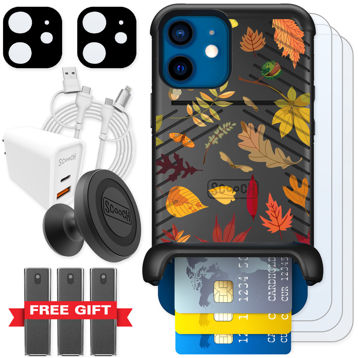 Scooch Wingmate Autumn Leaves for iPhone 12 — Ultimate Bundle