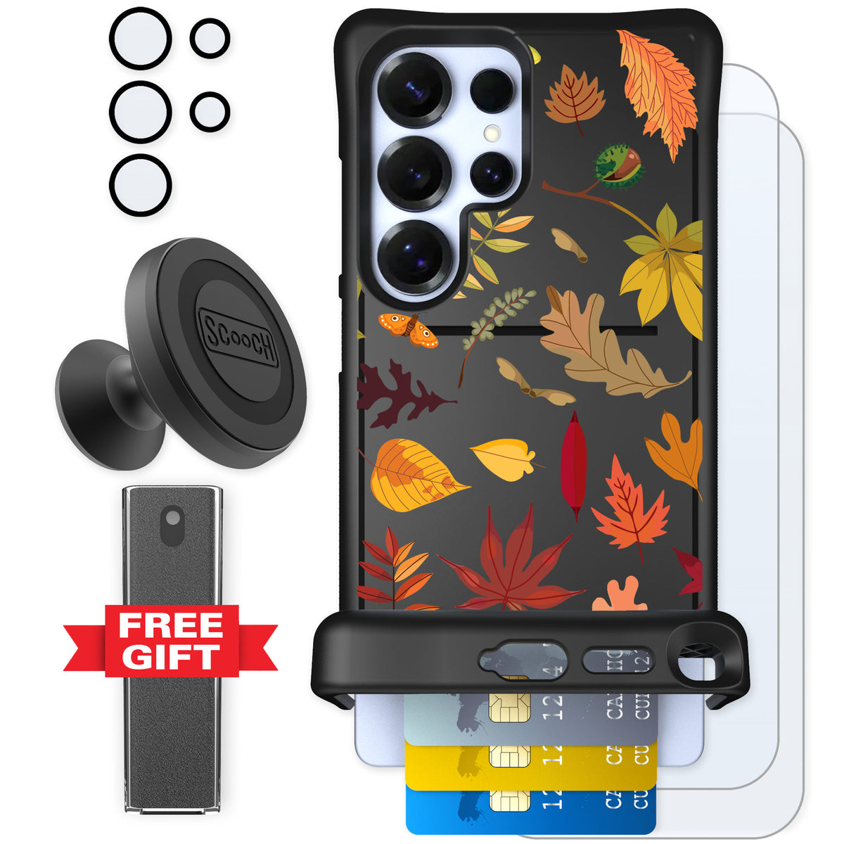 Scooch Wingmate Autumn Leaves for Galaxy S25 Ultra — Defender Bundle