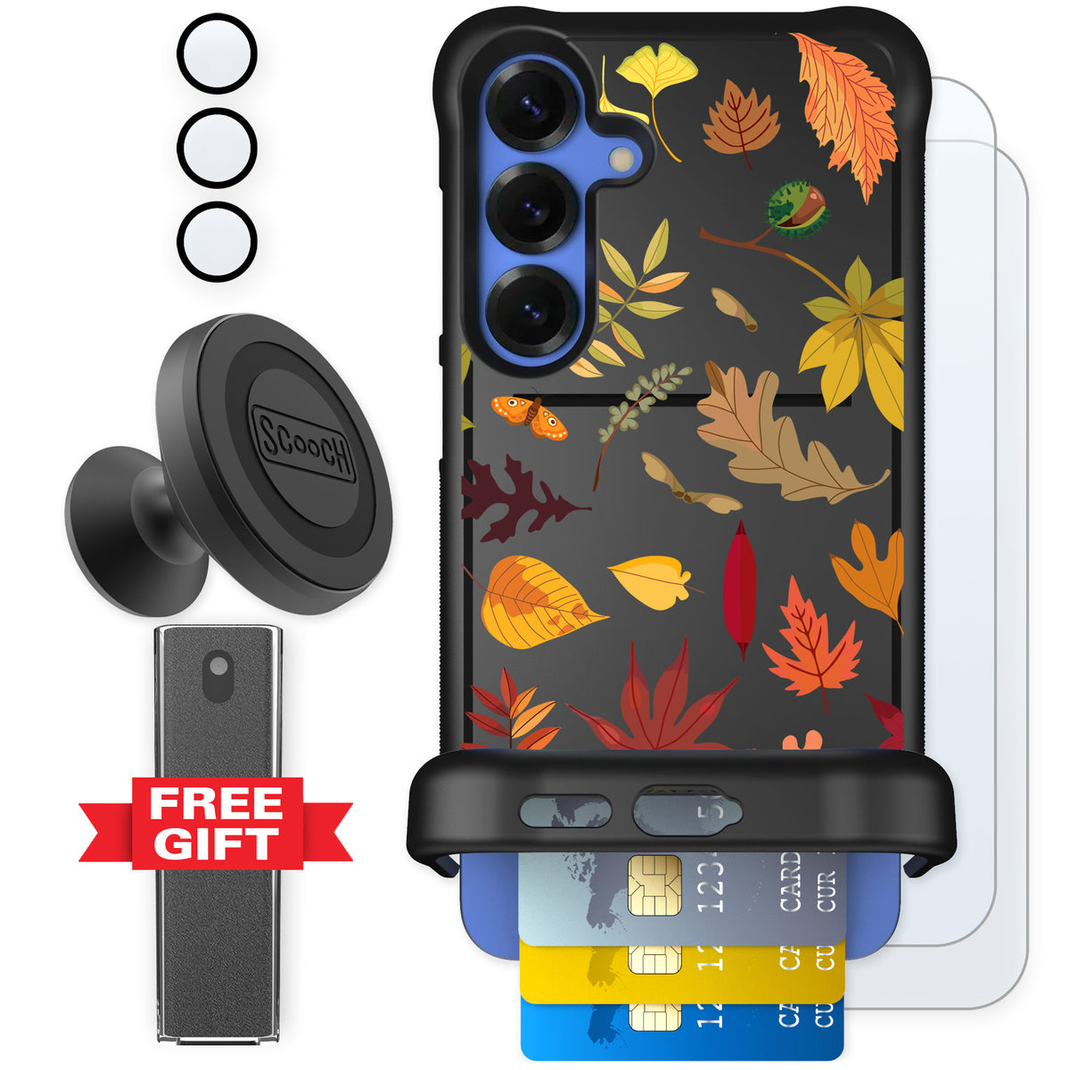 Scooch Wingmate Autumn Leaves for Galaxy S25+ — Defender Bundle
