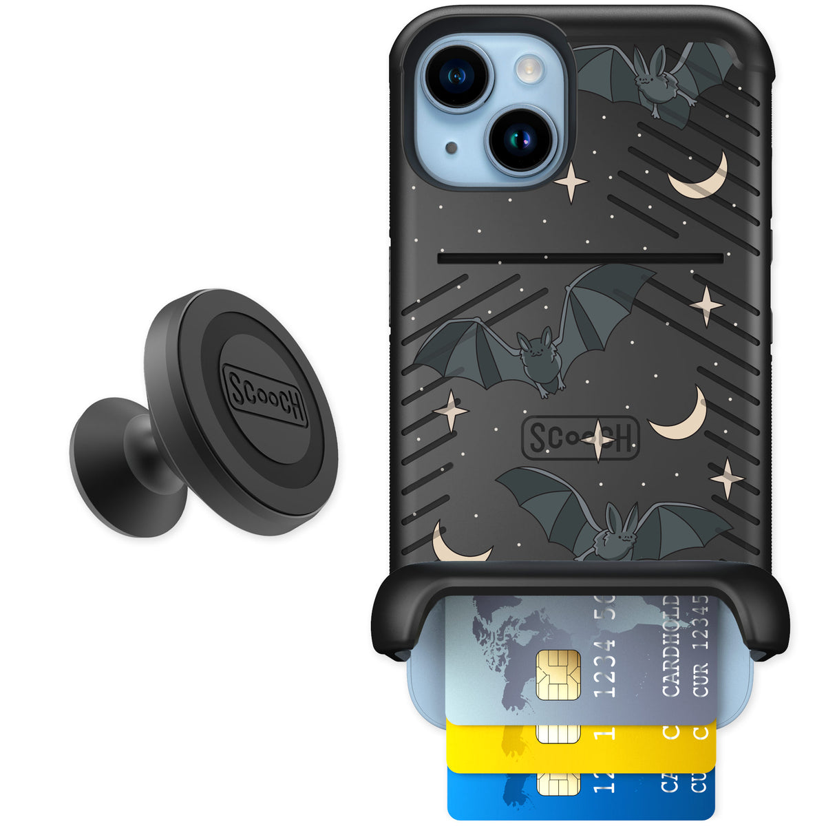 Scooch Wingmate Batty Skies for iPhone 14 — Starter Bundle