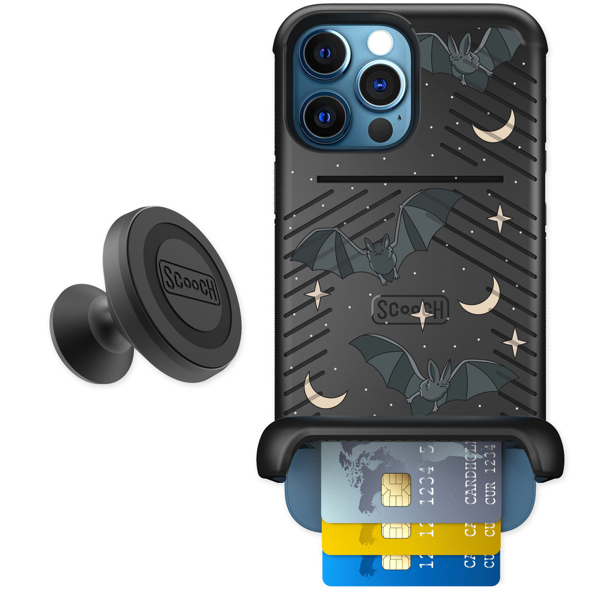 Scooch Wingmate Batty Skies for iPhone 12 Pro — Starter Bundle