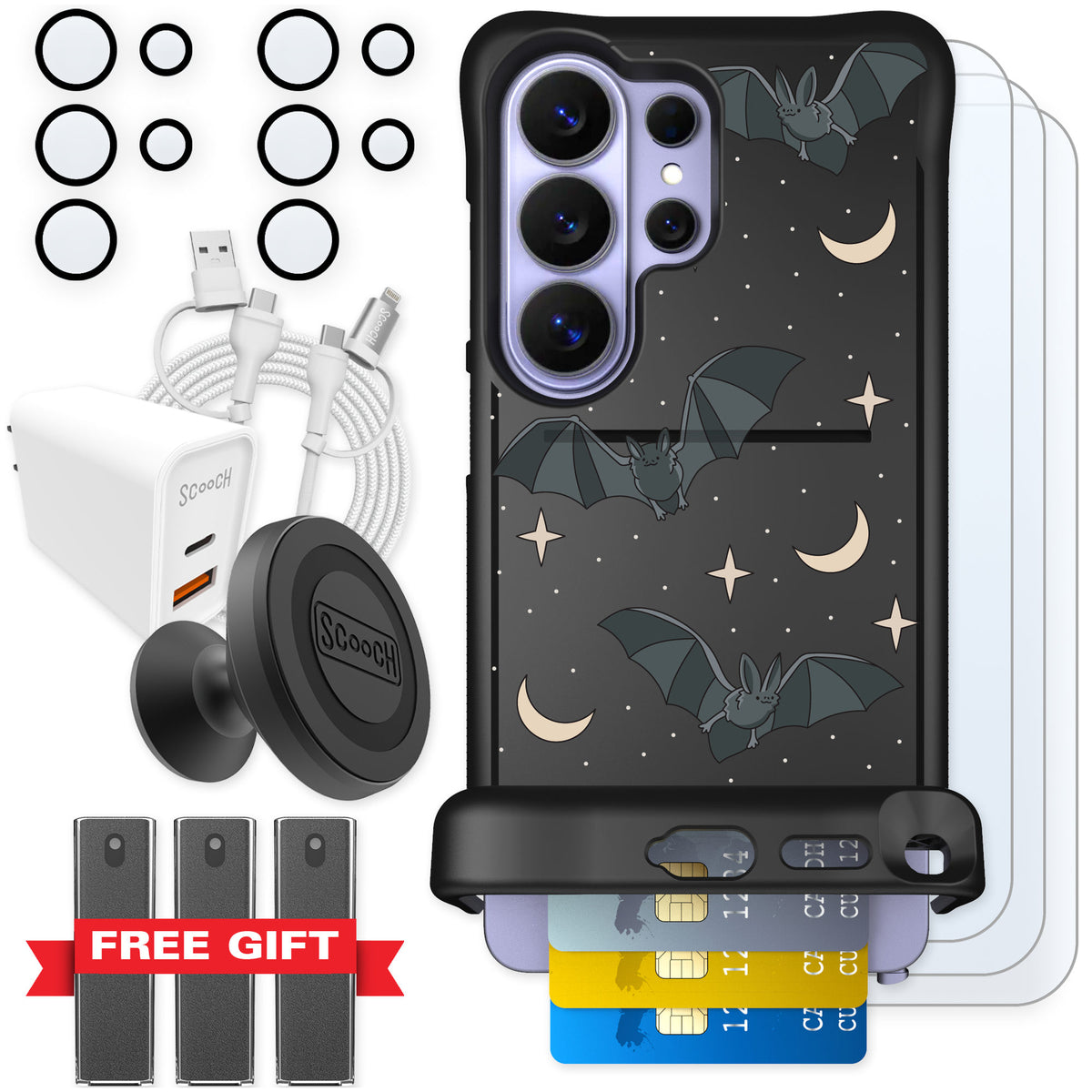 Scooch Wingmate Batty Skies for Galaxy S26 Ultra — Ultimate Bundle
