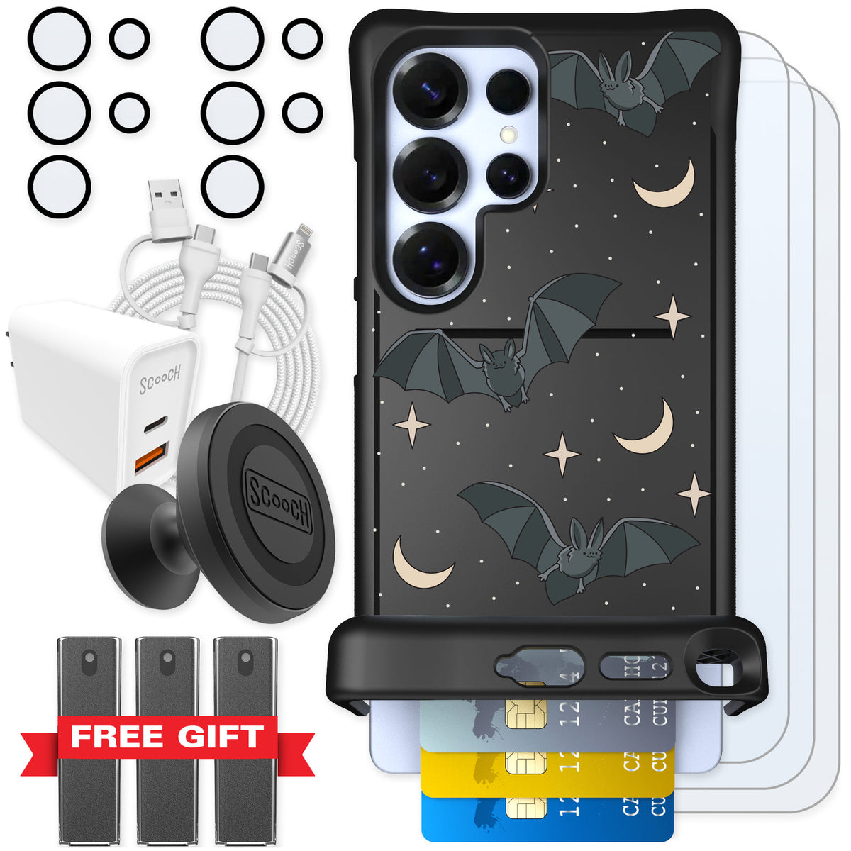 Scooch Wingmate Batty Skies for Galaxy S25 Ultra — Ultimate Bundle
