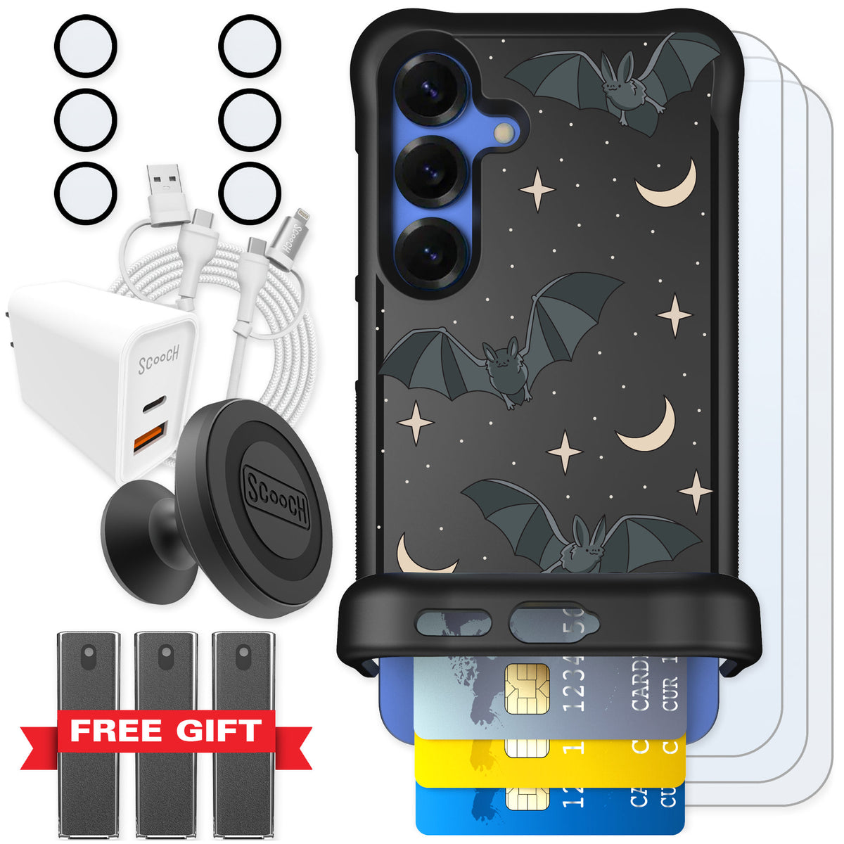 Scooch Wingmate Batty Skies for Galaxy S25 — Ultimate Bundle