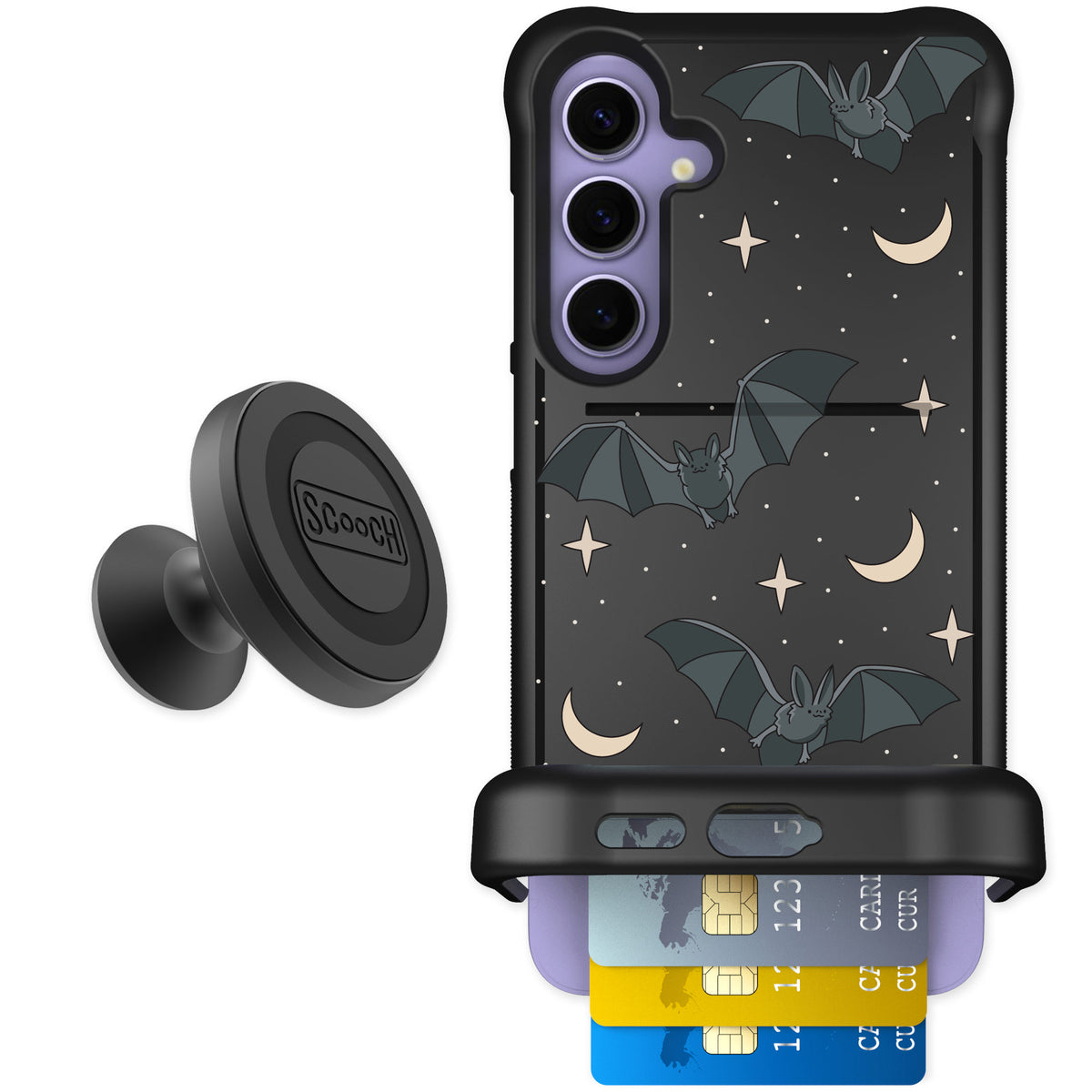 Scooch Wingmate Batty Skies for Galaxy S24+ — Starter Bundle