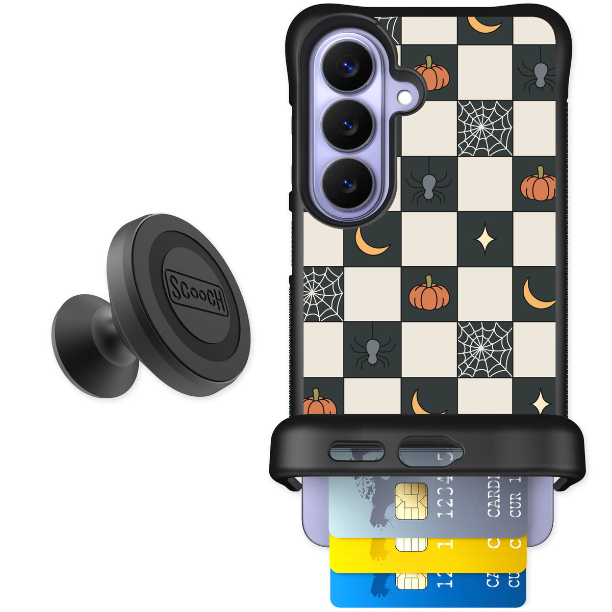 Scooch Wingmate Spooky Squares for Galaxy S26 — Starter Bundle