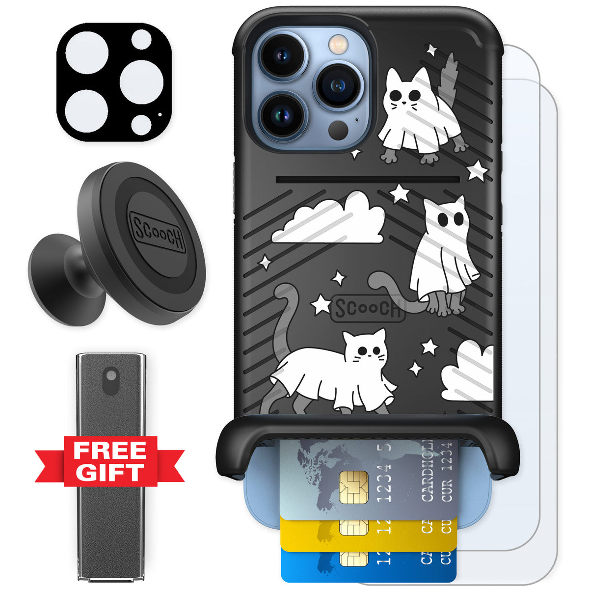 Scooch Wingmate Scaredy Cats for iPhone 13 Pro Max — Defender Bundle