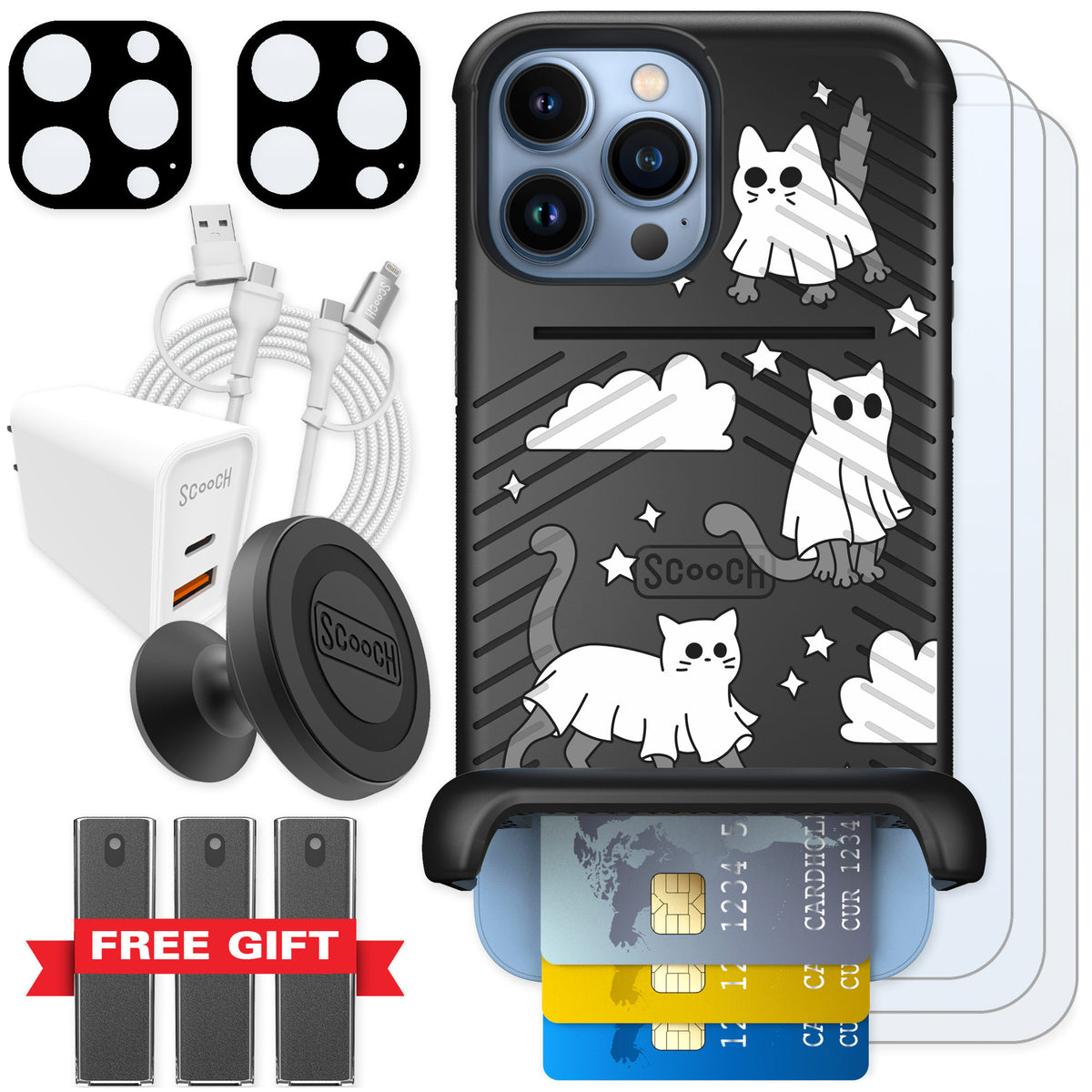 Scooch Wingmate Scaredy Cats for iPhone 13 Pro Max — Ultimate Bundle