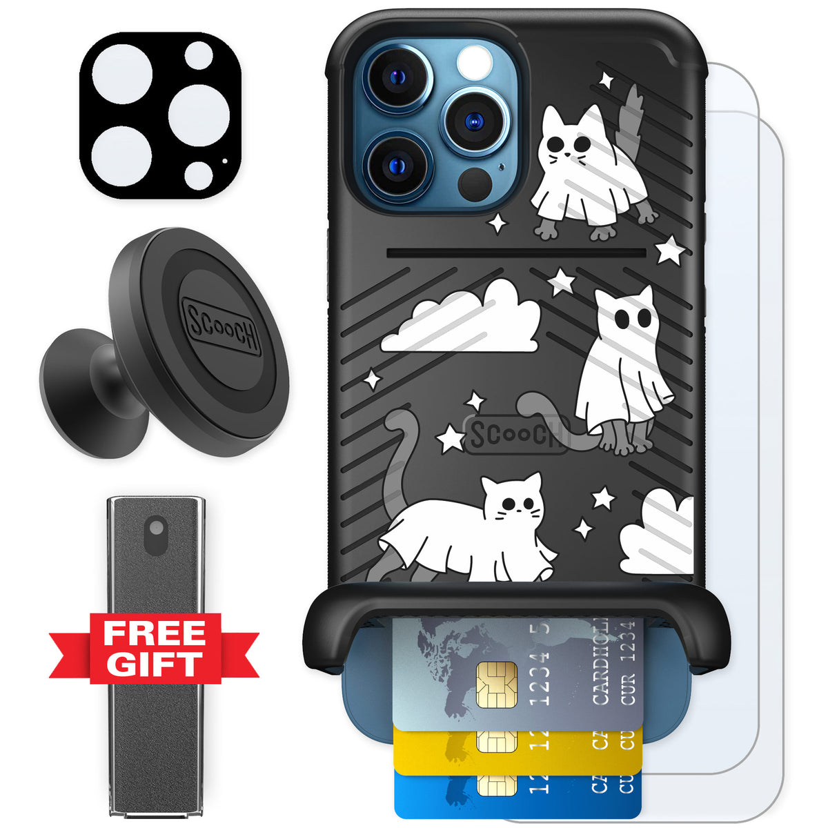 Scooch Wingmate Scaredy Cats for iPhone 12 Pro — Defender Bundle