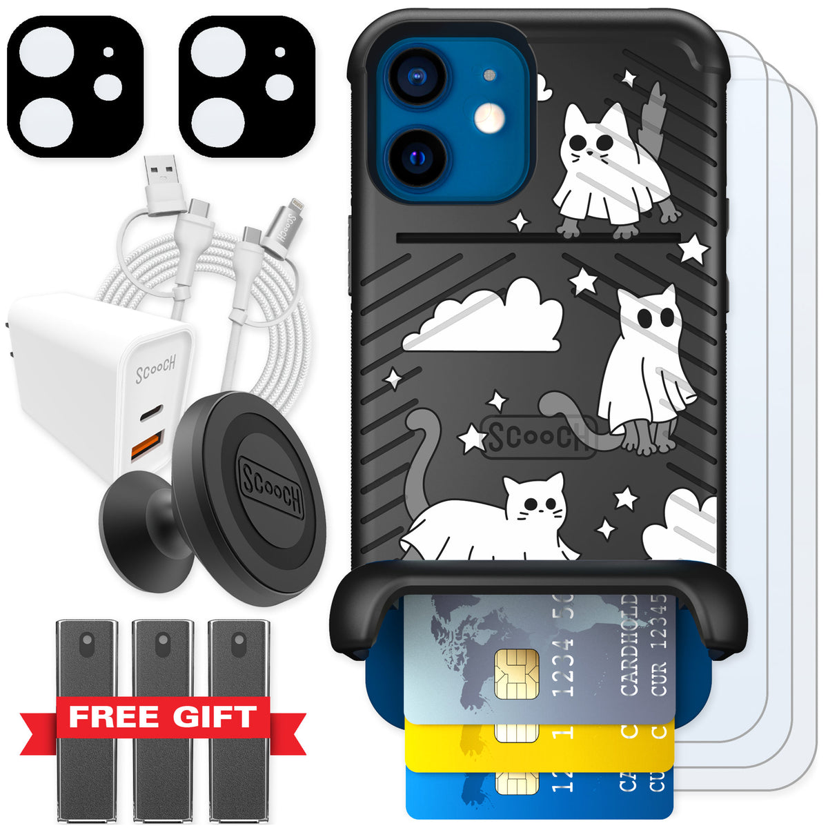 Scooch Wingmate Scaredy Cats for iPhone 12 — Ultimate Bundle