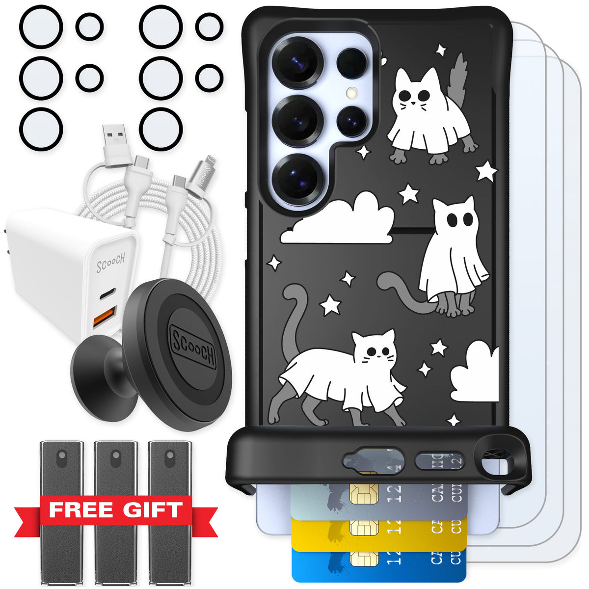 Scooch Wingmate Scaredy Cats for Galaxy S25 Ultra — Ultimate Bundle