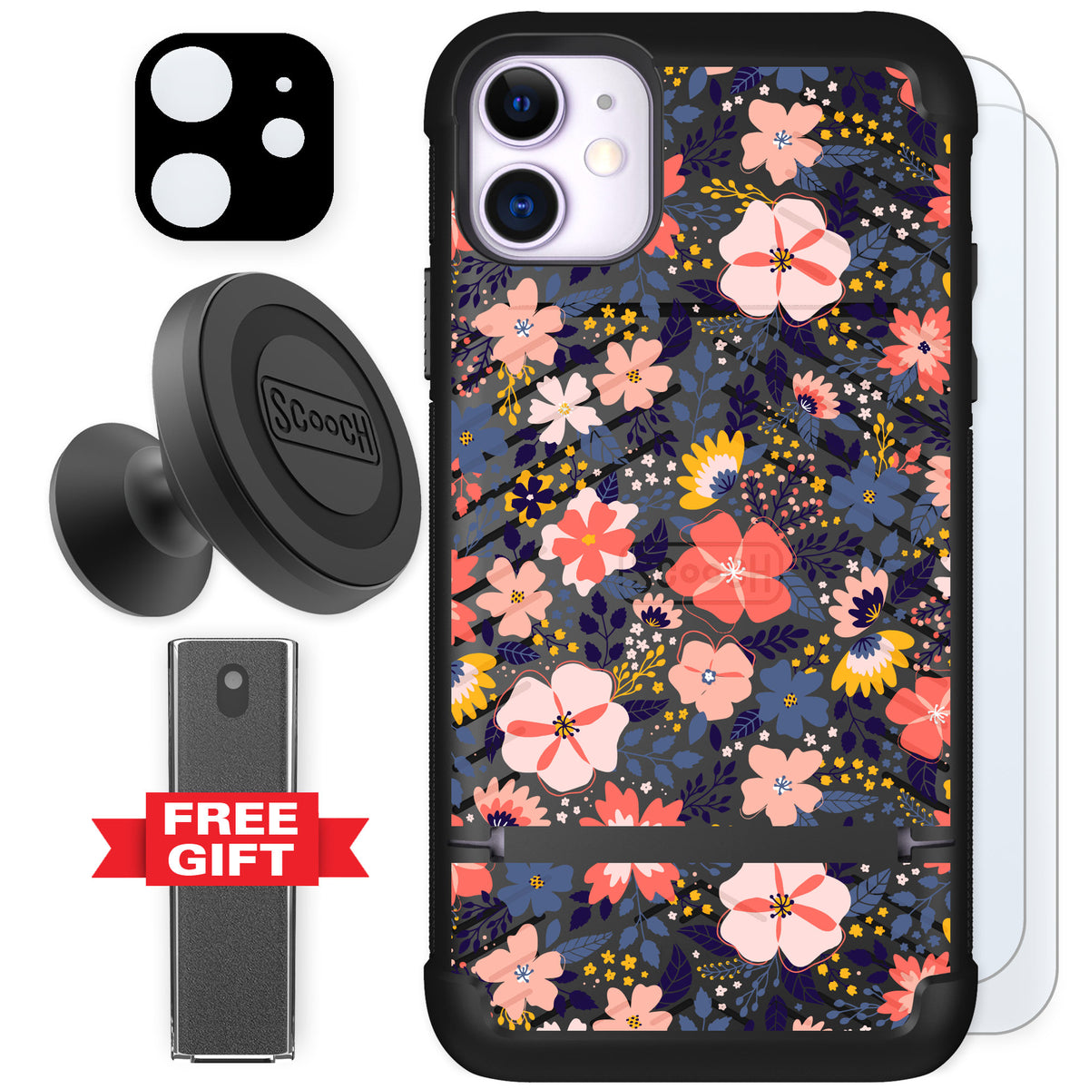 Scooch Wingmate Wildflowers for iPhone 11 — Defender Bundle