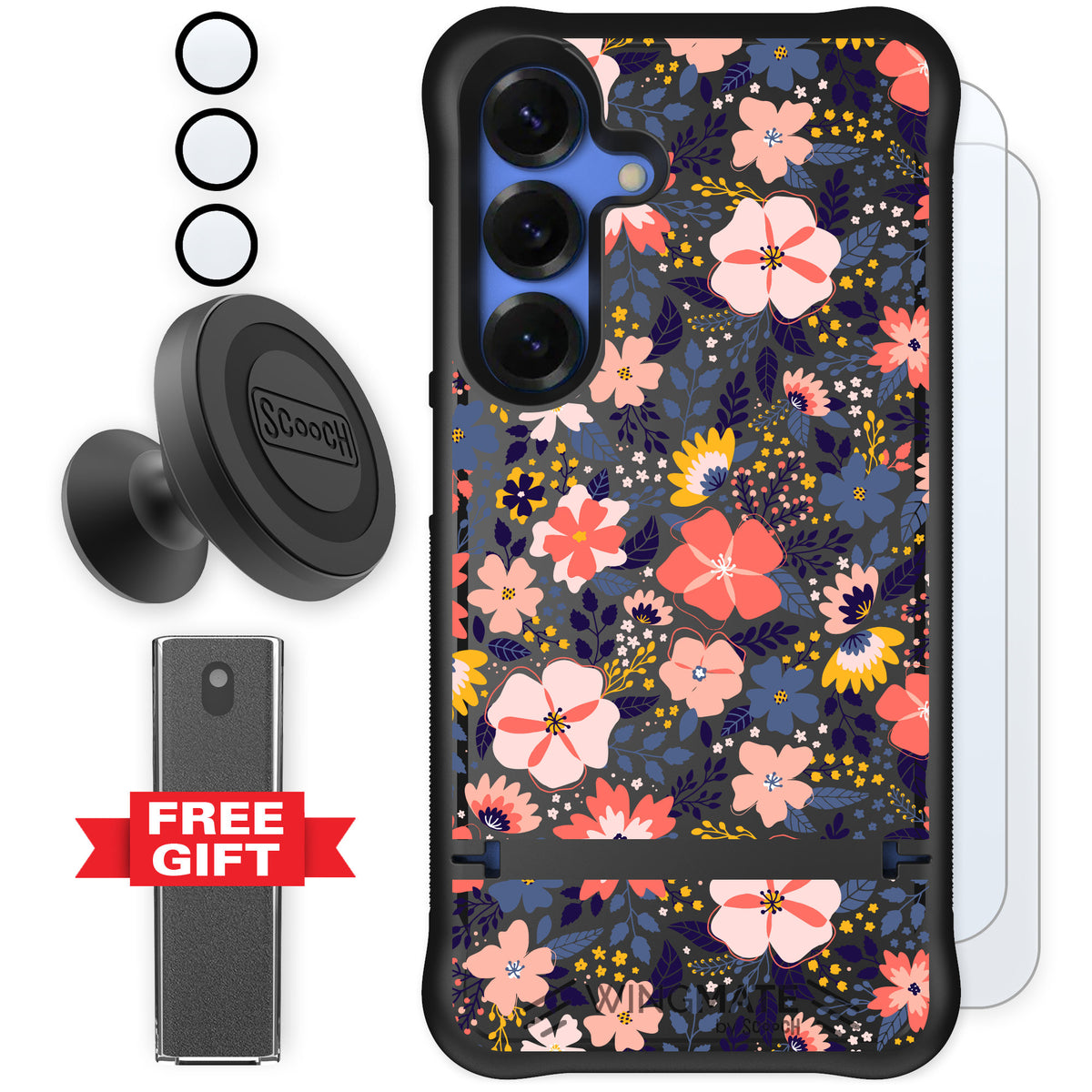 Scooch Wingmate Wildflowers for Galaxy S25 — Defender Bundle