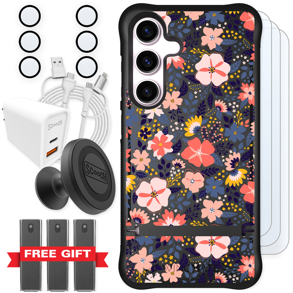 Scooch Wingmate Wildflowers for Galaxy S24 — Ultimate Bundle