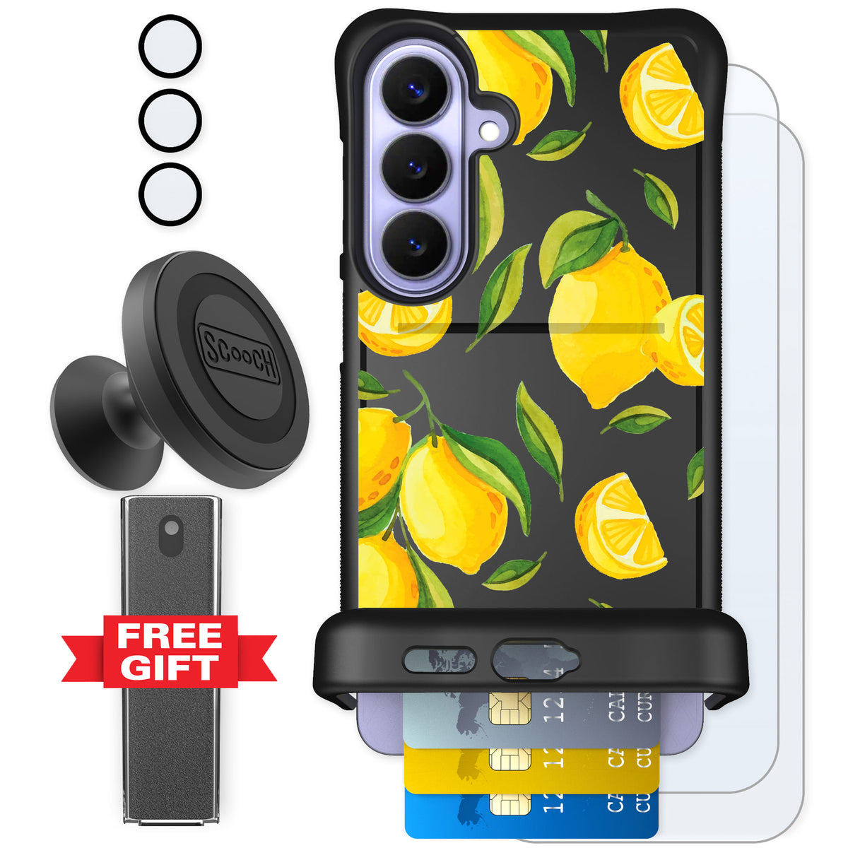 Scooch Wingmate Amalfi Lemons for Galaxy S26+ — Defender Bundle