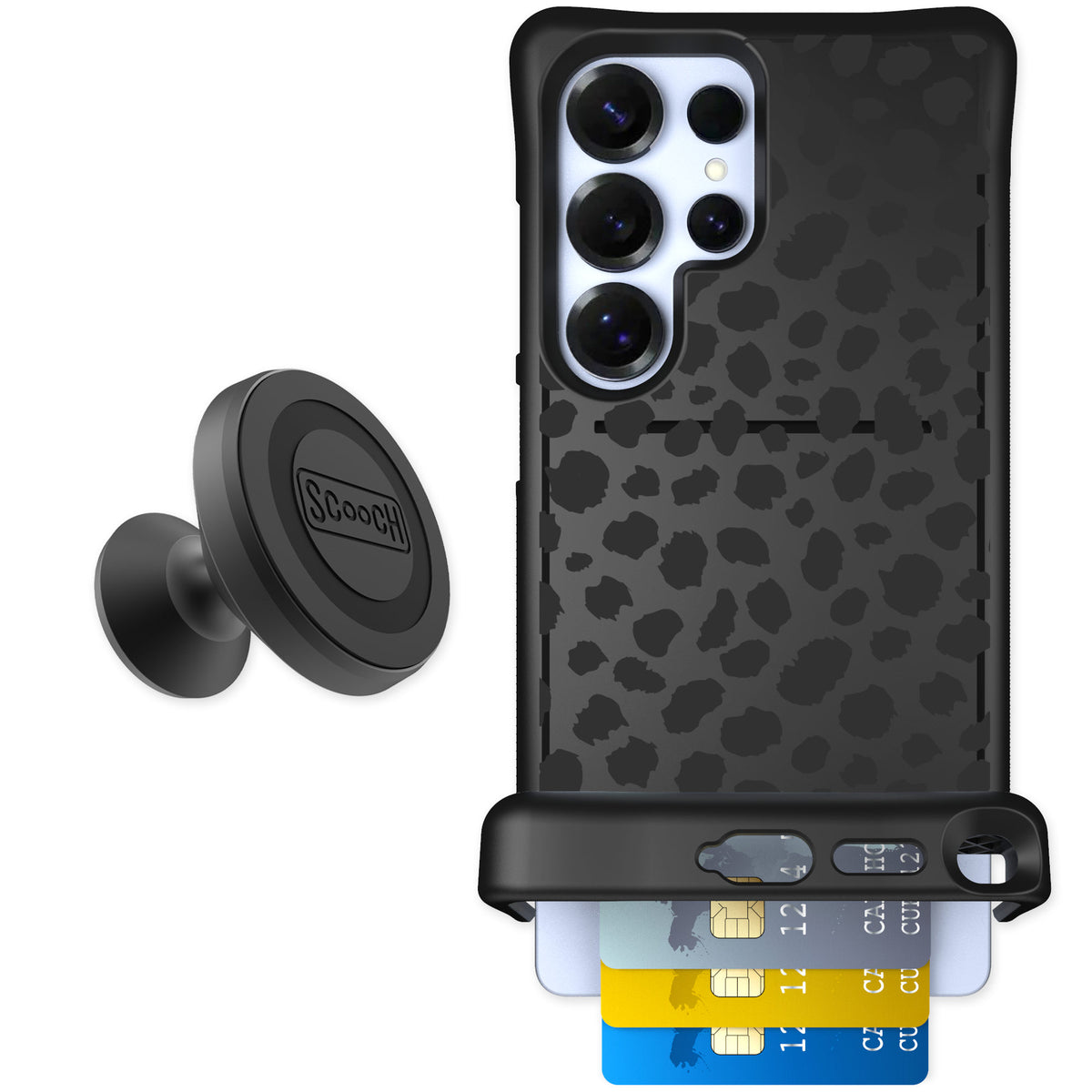Scooch Wingmate Black Leopard for Galaxy S25 Ultra β Starter Bundle