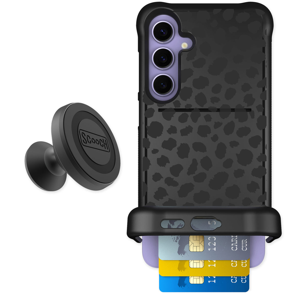 Scooch Wingmate Black Leopard for Galaxy S24+ β Starter Bundle