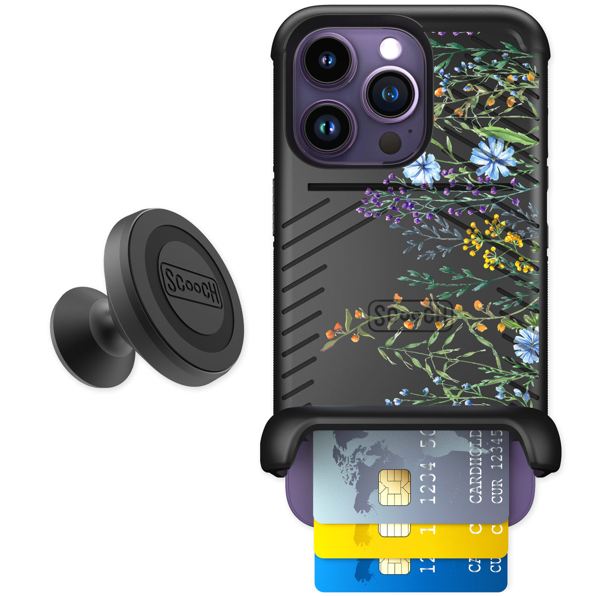 Scooch Wingmate Meadow Bloom for iPhone 14 Pro β Starter Bundle