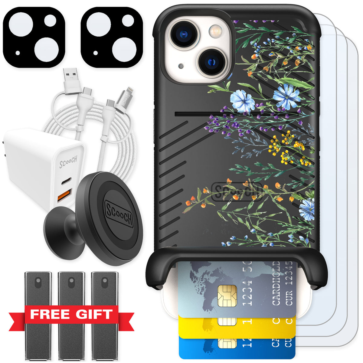Scooch Wingmate Meadow Bloom for iPhone 13 β Ultimate Bundle
