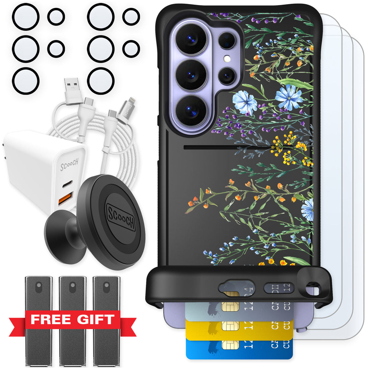 Scooch Wingmate Meadow Bloom for Galaxy S26 Ultra β Ultimate Bundle
