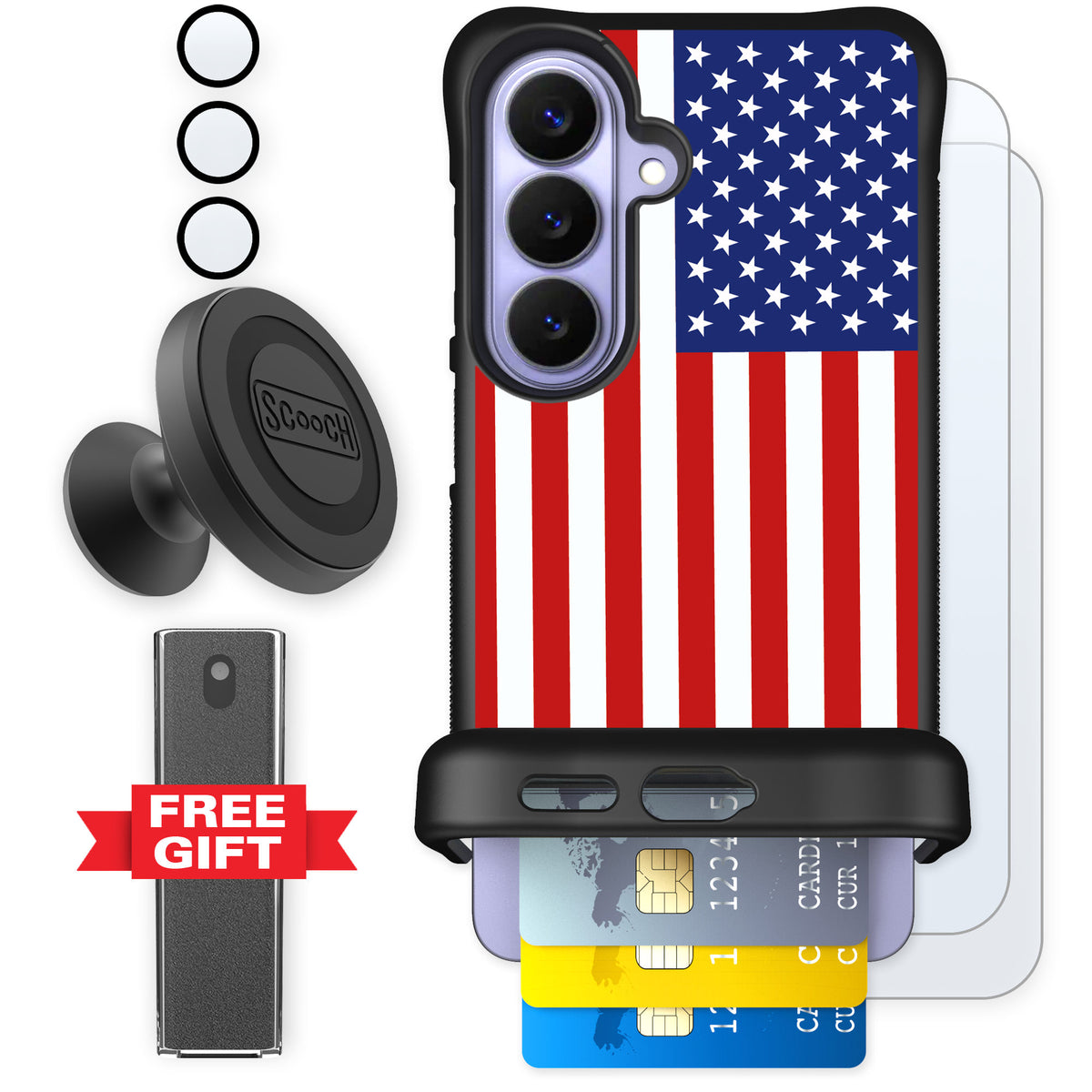 Scooch Wingmate Stars And Stripes for Galaxy S26 β Defender Bundle