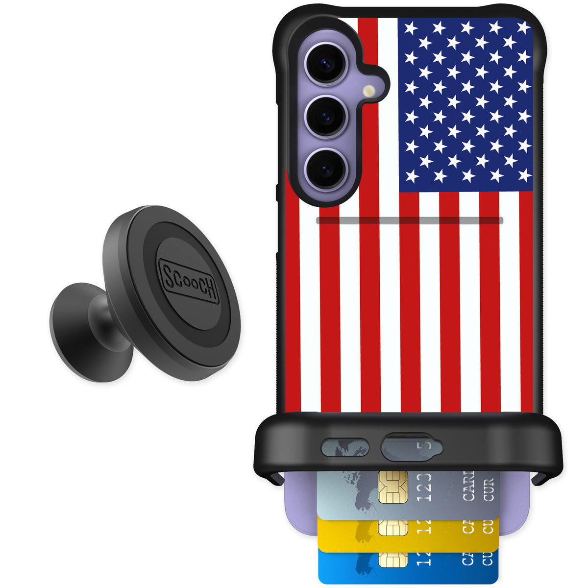Scooch Wingmate Stars And Stripes for Galaxy S24+ β Starter Bundle