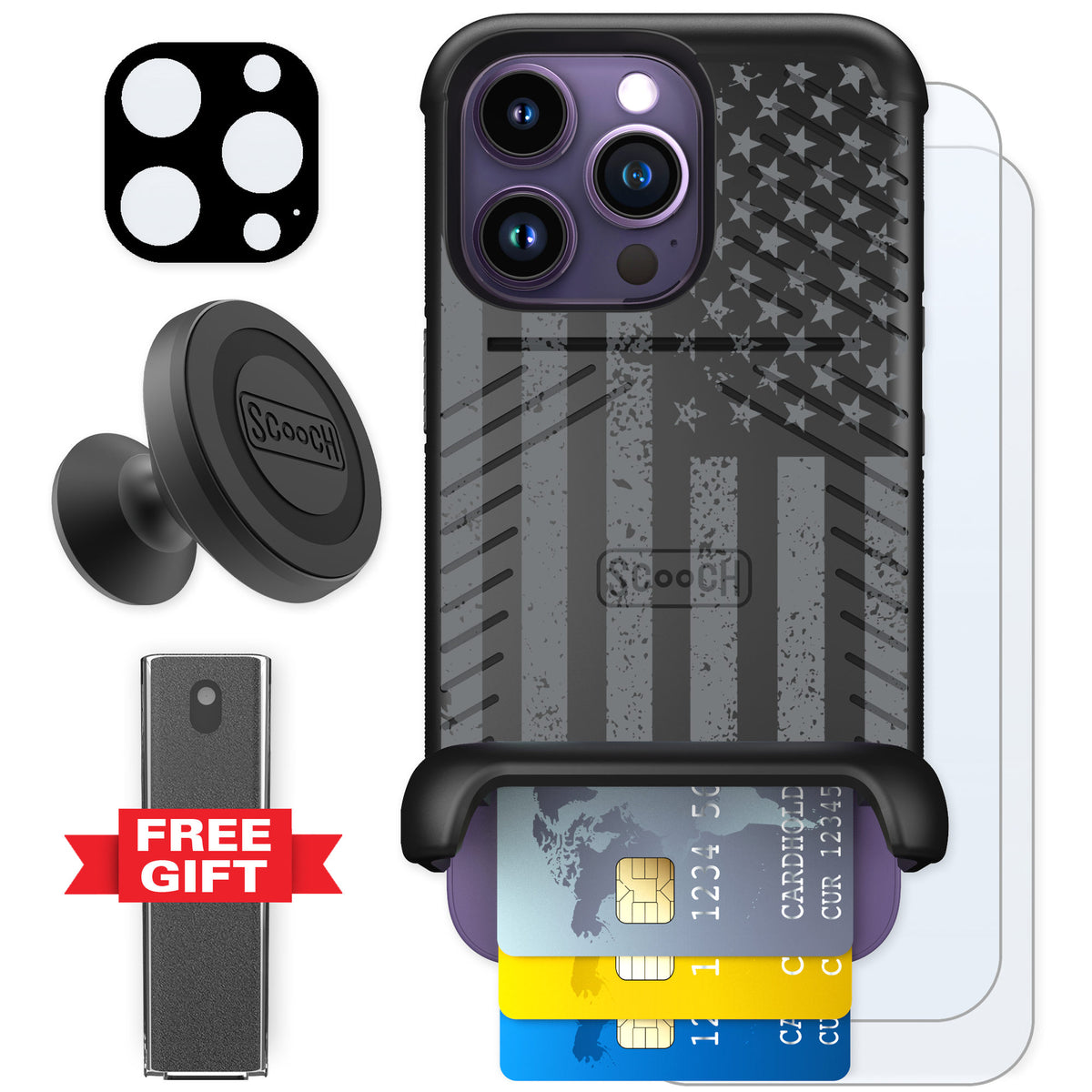 Scooch Wingmate Weathered Glory for iPhone 14 Pro β Defender Bundle