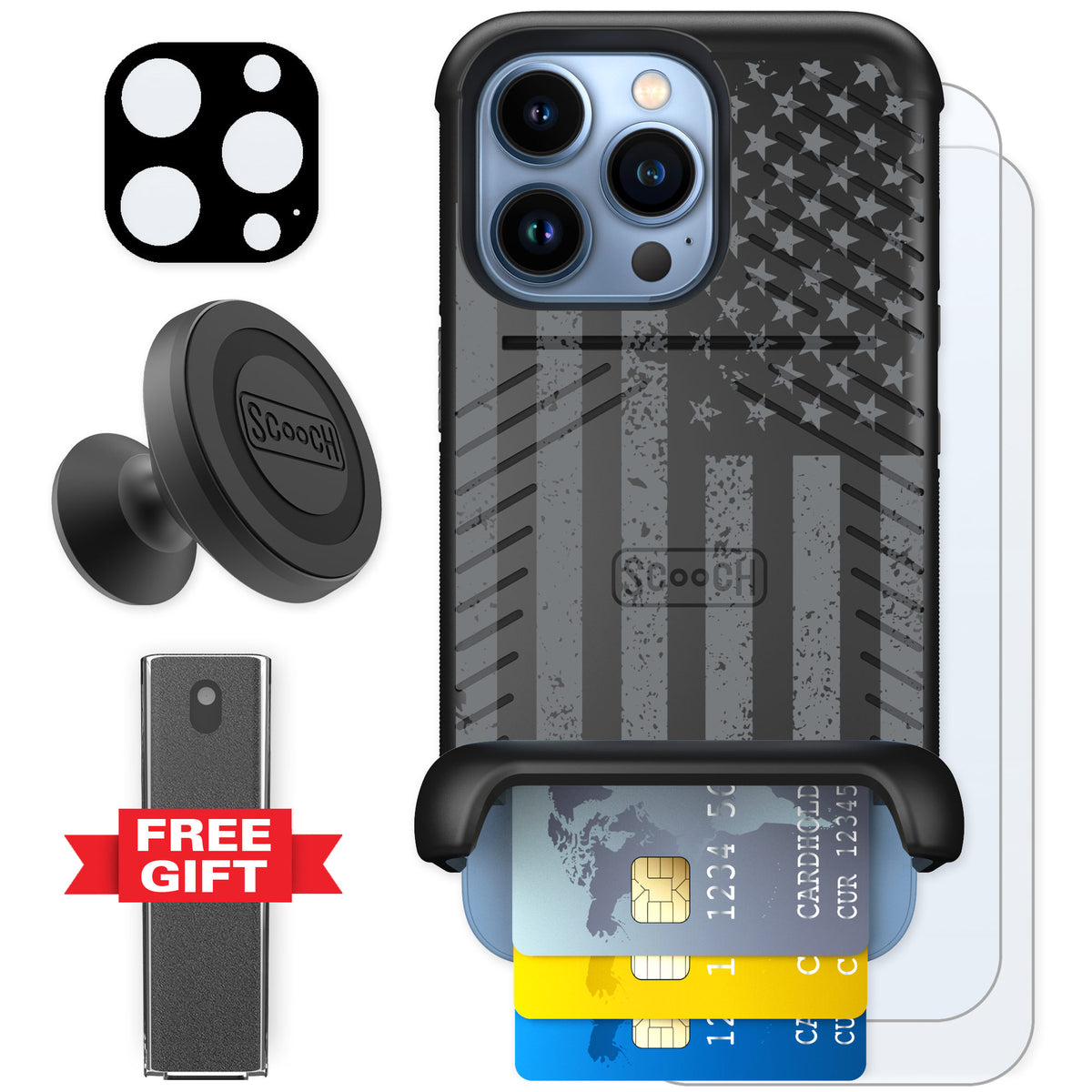 Scooch Wingmate Weathered Glory for iPhone 13 Pro β Defender Bundle