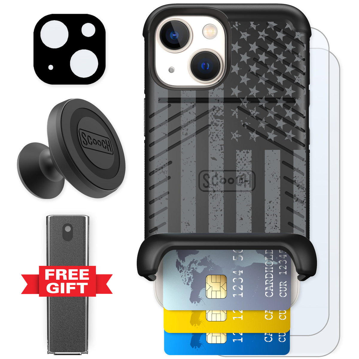 Scooch Wingmate Weathered Glory for iPhone 13 mini β Defender Bundle