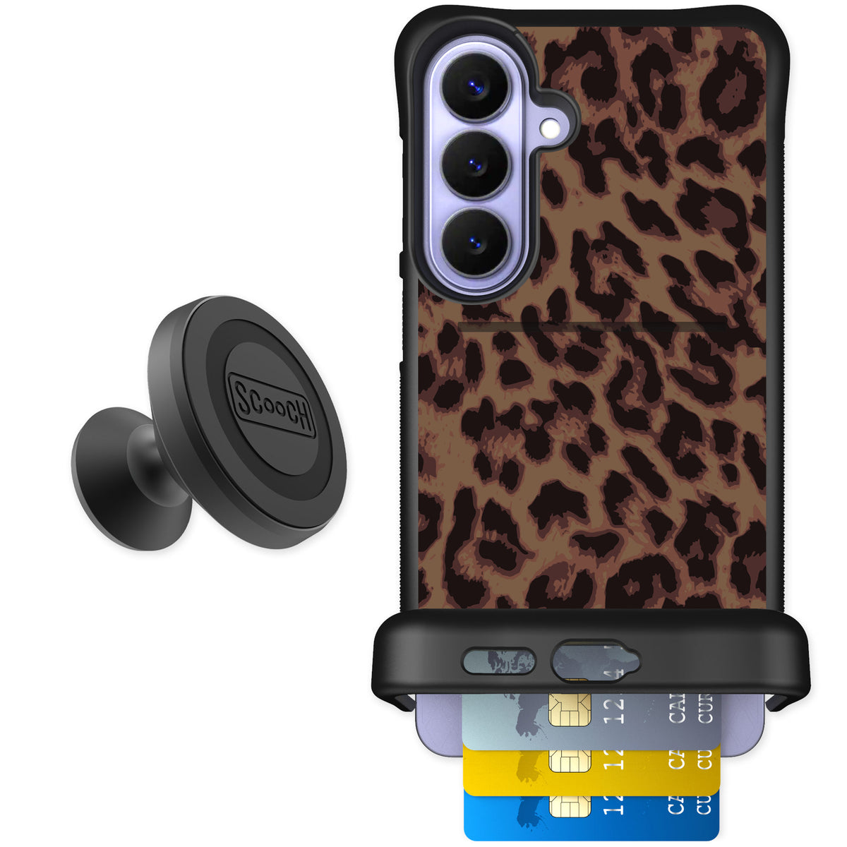 Scooch Wingmate Luxe Leopard for Galaxy S26+ — Starter Bundle