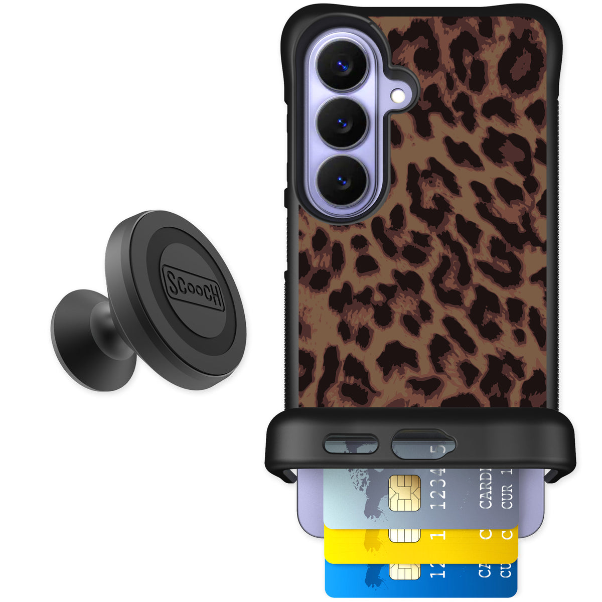 Scooch Wingmate Luxe Leopard for Galaxy S26 — Starter Bundle