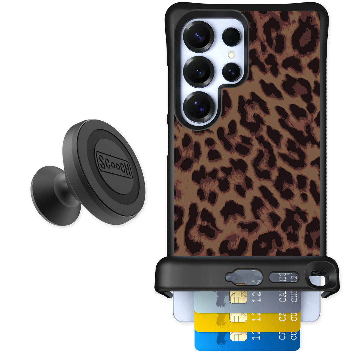 Scooch Wingmate Luxe Leopard for Galaxy S25 Ultra — Starter Bundle