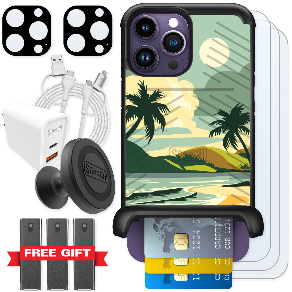 Scooch Wingmate Paradise Cove for iPhone 14 Pro Max β Ultimate Bundle