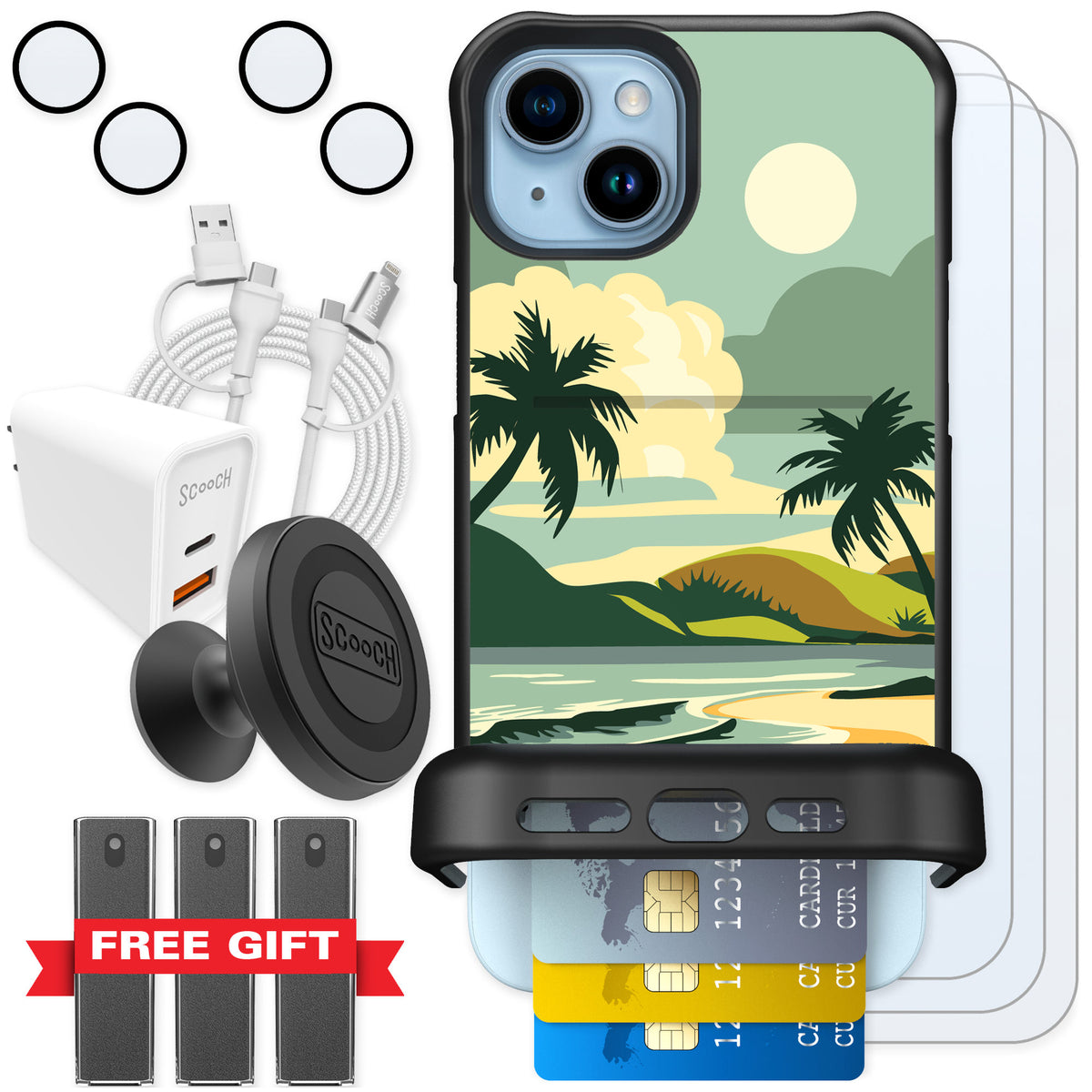 Scooch Wingmate Paradise Cove for iPhone 14 Plus β Ultimate Bundle