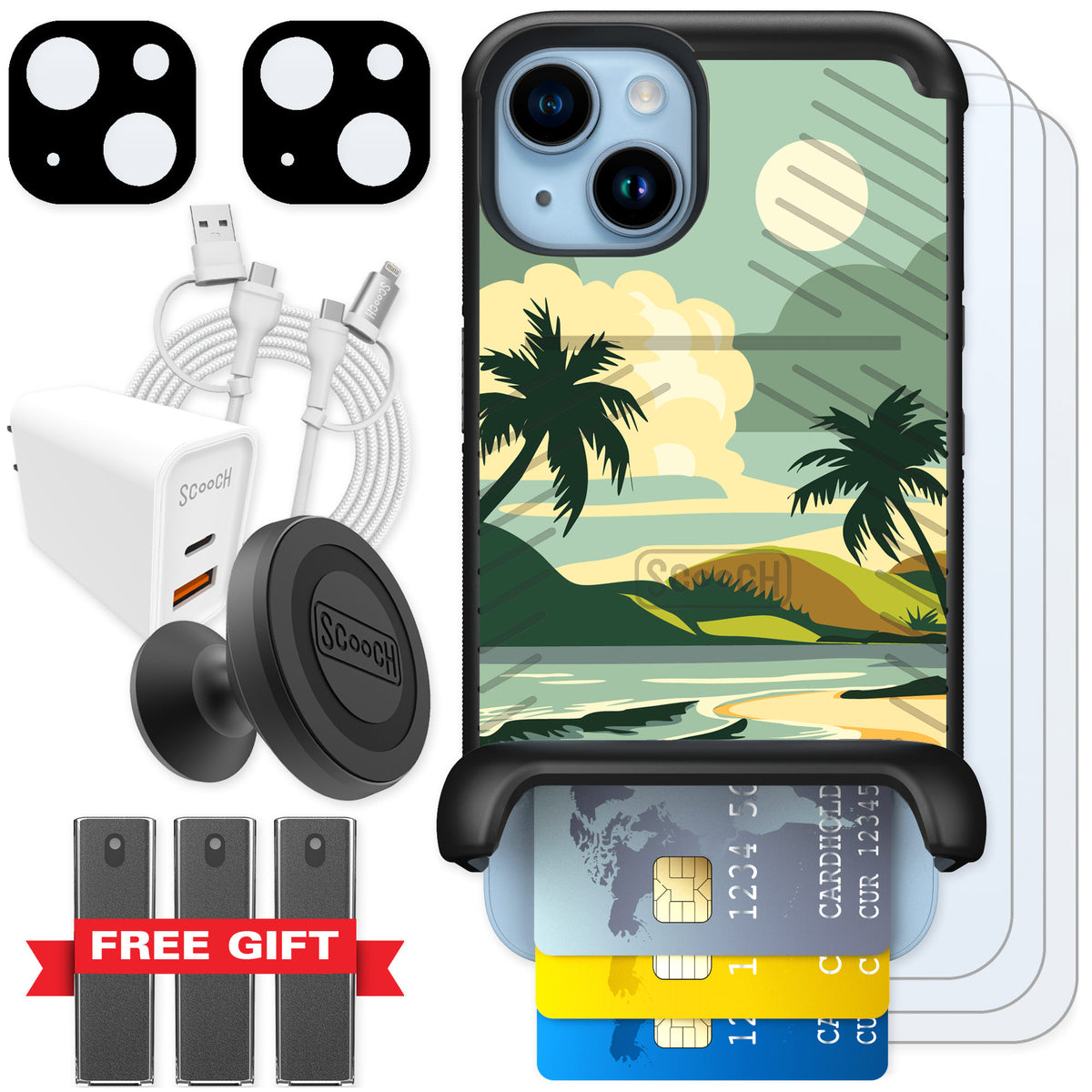 Scooch Wingmate Paradise Cove for iPhone 14 β Ultimate Bundle
