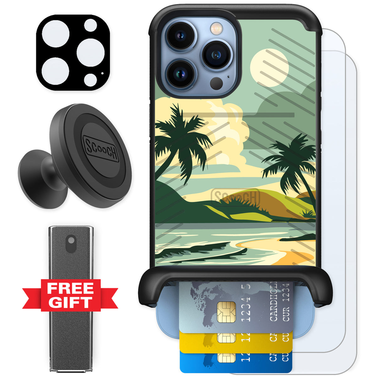 Scooch Wingmate Paradise Cove for iPhone 13 Pro Max β Defender Bundle