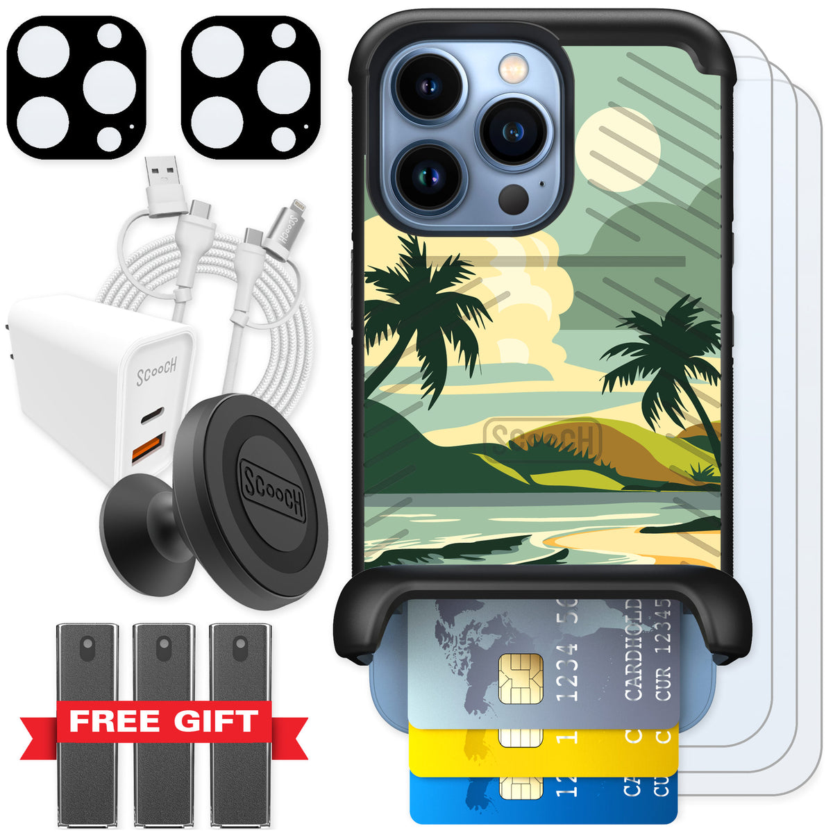 Scooch Wingmate Paradise Cove for iPhone 13 Pro β Ultimate Bundle