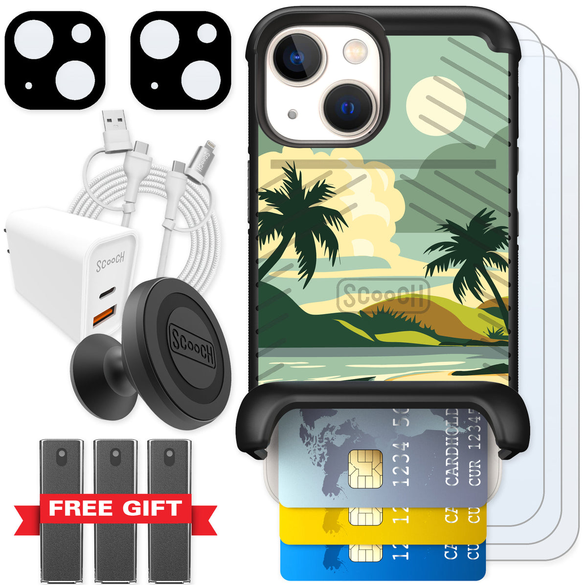 Scooch Wingmate Paradise Cove for iPhone 13 mini β Ultimate Bundle