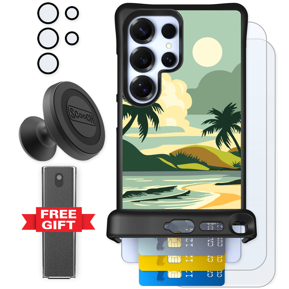 Scooch Wingmate Paradise Cove for Galaxy S25 Ultra β Defender Bundle