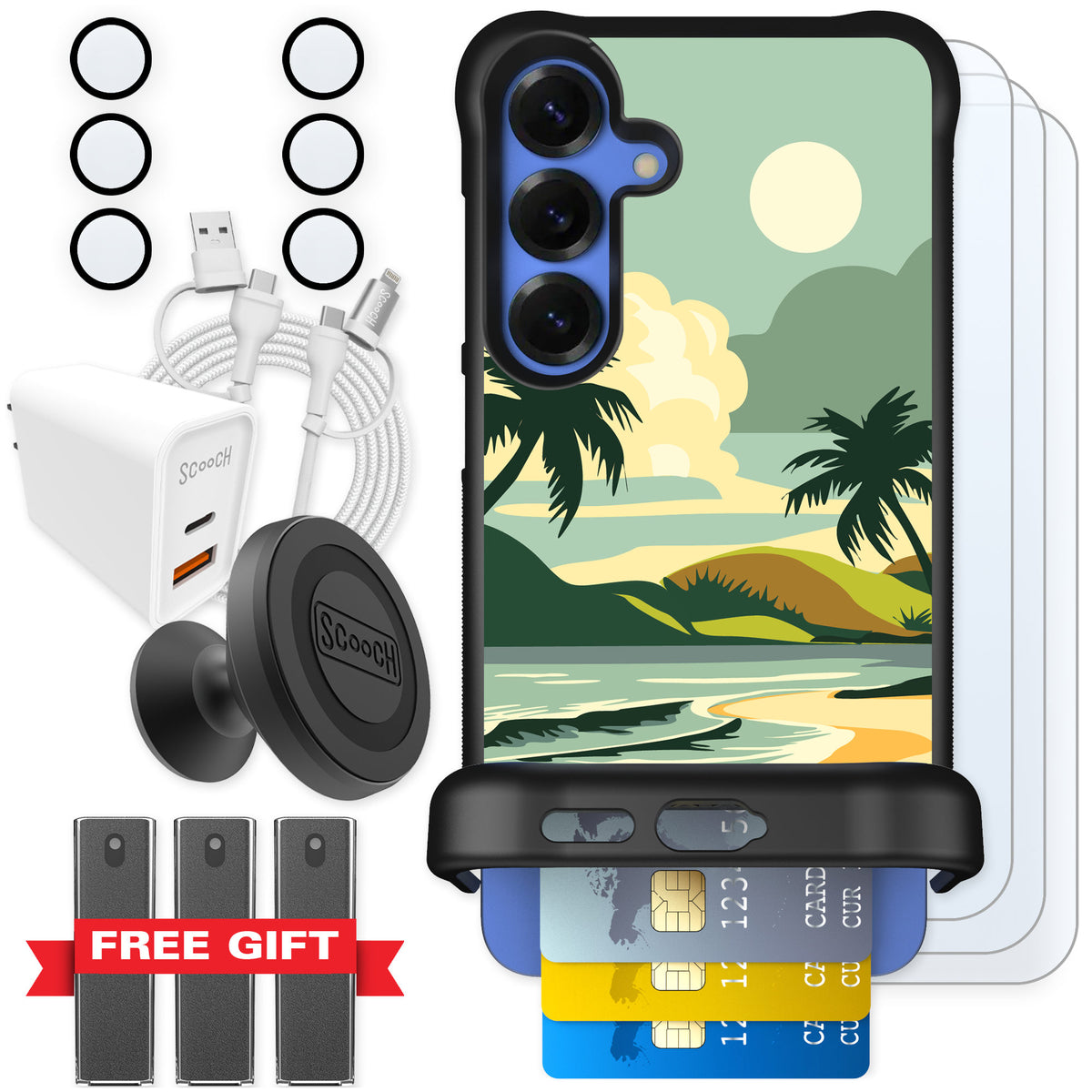 Scooch Wingmate Paradise Cove for Galaxy S25+ β Ultimate Bundle