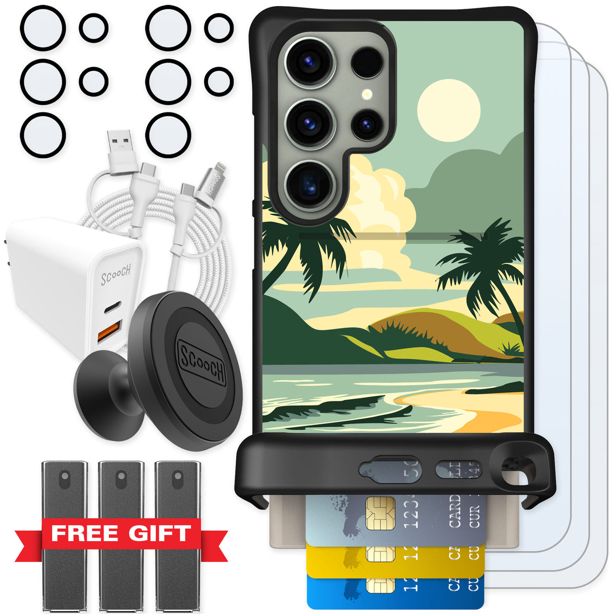 Scooch Wingmate Paradise Cove for Galaxy S24 Ultra β Ultimate Bundle