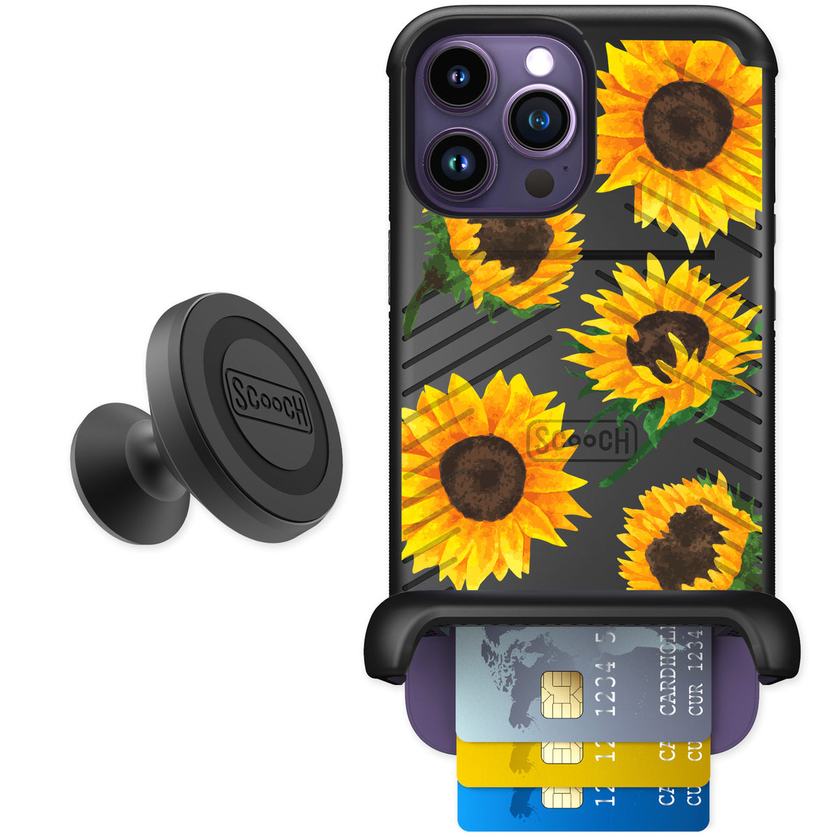 Scooch Wingmate Sunflower Frenzy for iPhone 14 Pro Max β Starter Bundle