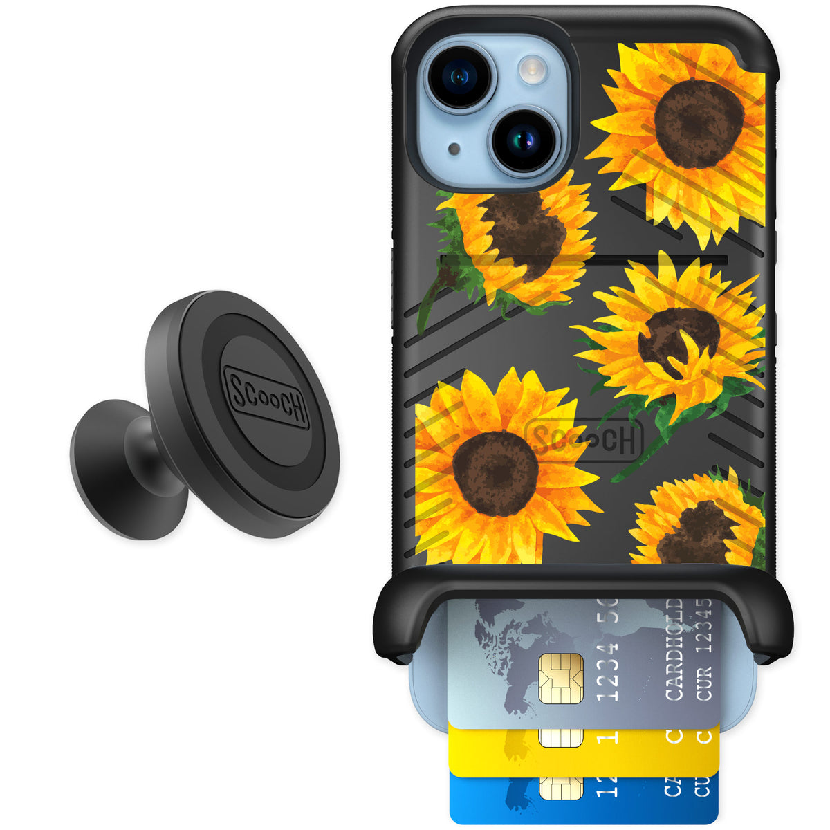 Scooch Wingmate Sunflower Frenzy for iPhone 14 β Starter Bundle