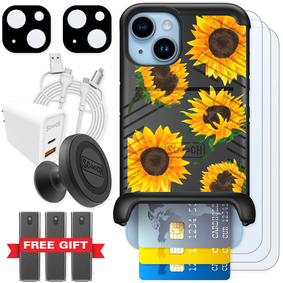 Scooch Wingmate Sunflower Frenzy for iPhone 14 β Ultimate Bundle